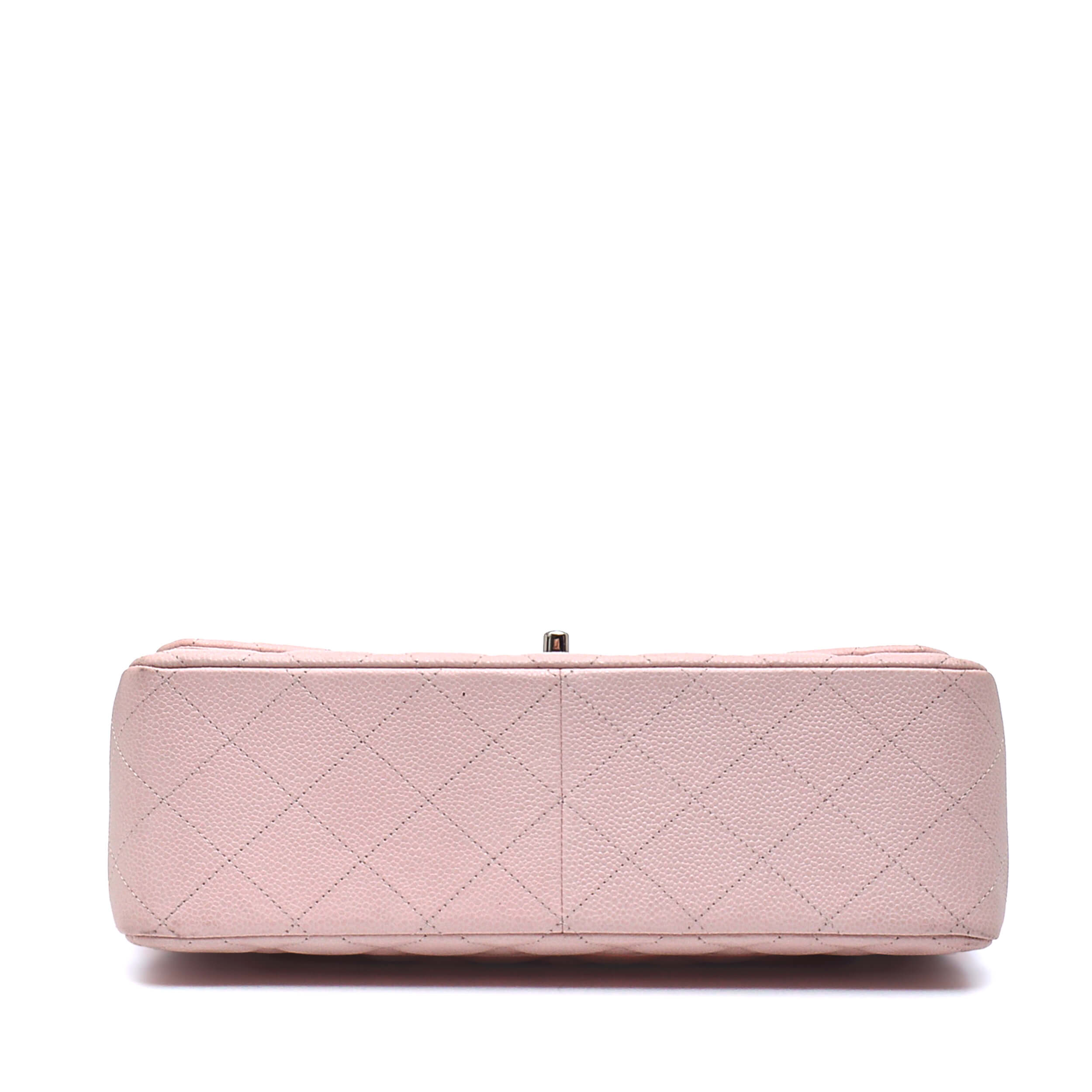 Chanel - Light Pink Quilted Caviar Leather Jumbo Double Flap Bag